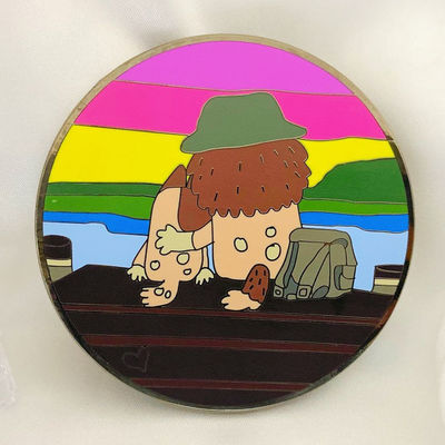 購入 オーダーメイド金属工芸品 卸売アニメロゴ グリッターピン バッジ メタルラペル 柔らかい硬いエナメルピン online manufacture