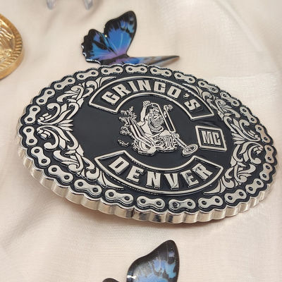 購入 カスタム 3D ロゴ バイク アンティーク ベルト ストックル ニッケル塗装と柔らかいエナメル仕上げ online manufacture