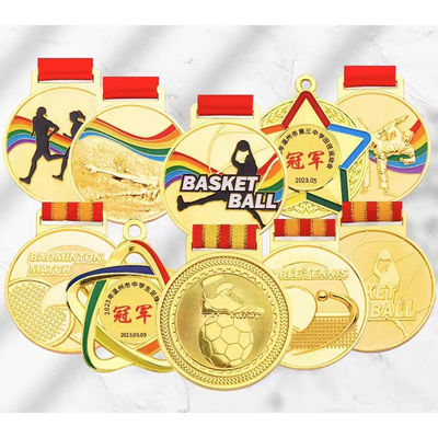 購入 Custom Zinc Alloy Sports Medal with Gold Plating and Custom Design for Awards and Souvenirs online manufacture