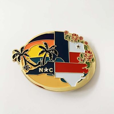 購入 パーソナライズされたロゴデザインのための柔らかいエナメル仕上げのカスタム亜鉛合金と青銅ベルトブックル online manufacture