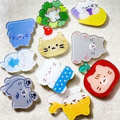 購入 パーソナライズされたピンとバッジのための磁気バックとスムーズカットフェイスとカスタム印刷ロゴアクリルピン online manufacture