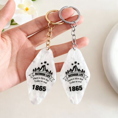 購入 プロモーション オーダーメイド アクリル ホテルの部屋番号プレート キーチェン クリエイティブなダイヤモンド名札 織りテクニック 方形パターン online manufacture