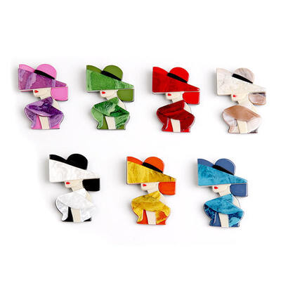 購入 カスタムカートン アクリルピン スタイリッシュな装飾のために印刷されたロゴと名前,ヘアクリップまたは磁気バッジ online manufacture