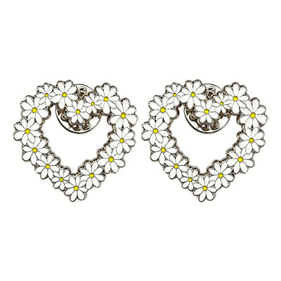 購入 デイジーエナメルピン ハートの形 ブローチ ラペルピン バックパック ジャケット ファッション ギフト 卸売 online manufacture