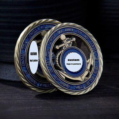 良い価格 双面記念使用のための亜鉛合金で印刷されたダイカット印刷付きのカスタムチャレンジコイン オンライン