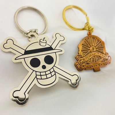 3Dロゴ文字付きカスタムキーチェーン ハードソフトエナメルとサンドブラスト裏側 プロモーションキーリング