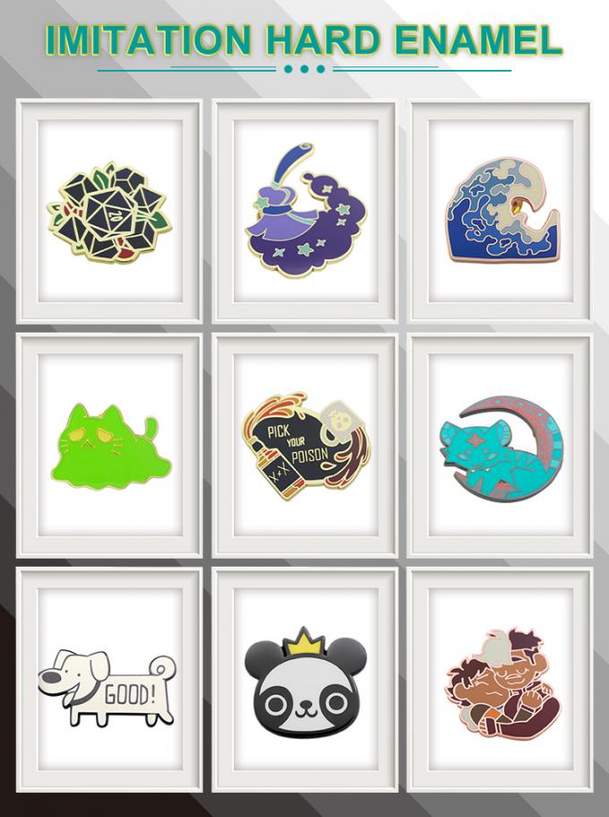 カスタムエナメルピン 薄光ブラシ アニメ ハードエナメルピン 柔らかいラペルバッジ 1